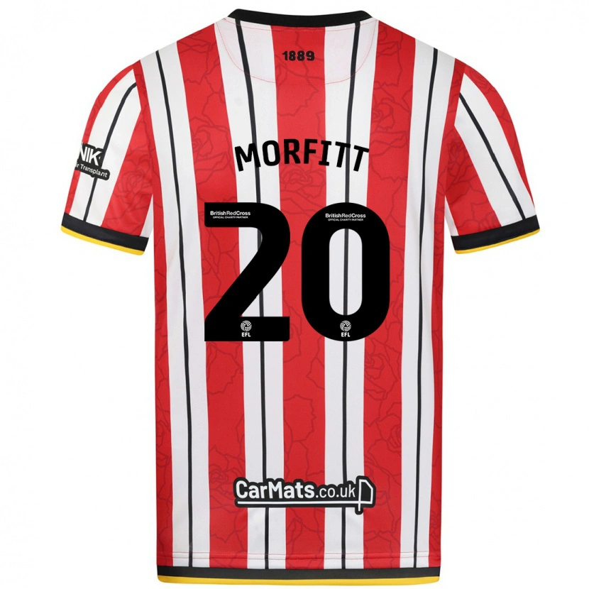 Danxen Kvinnor Izzy Morfitt #20 Röda Vita Ränder Hemmatröja Matchtröjor 2024/25 Tröjor T-Tröja
