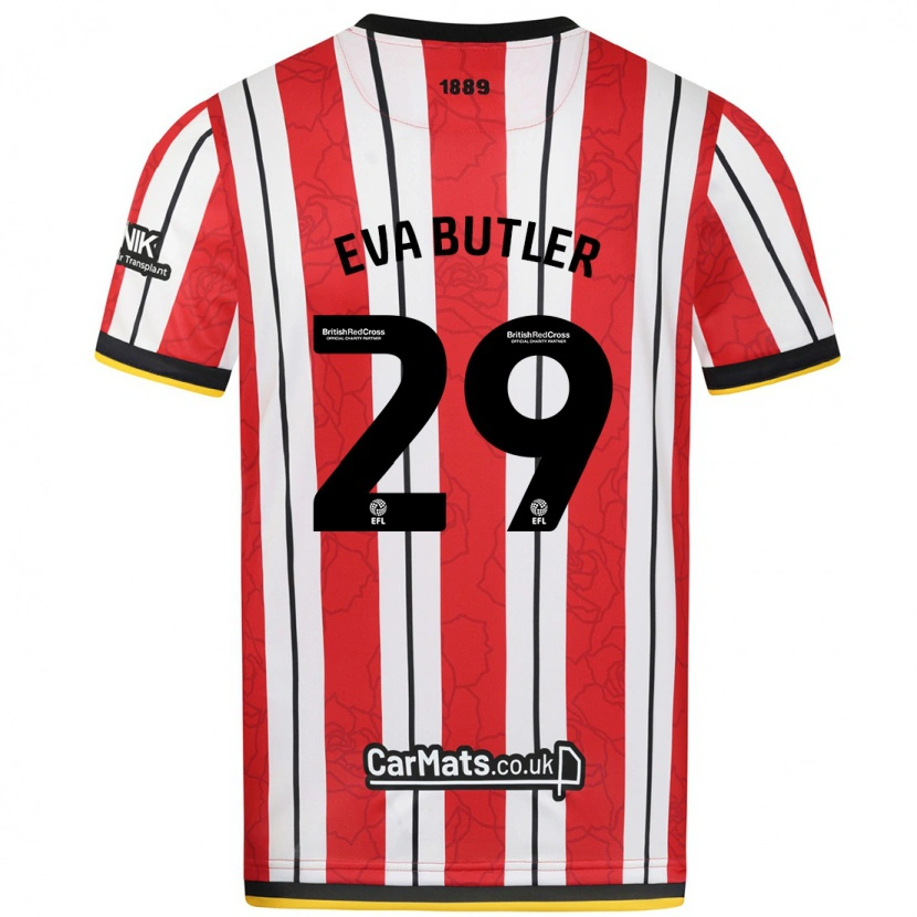 Danxen Kvinnor Eva Butler #29 Röda Vita Ränder Hemmatröja Matchtröjor 2024/25 Tröjor T-Tröja