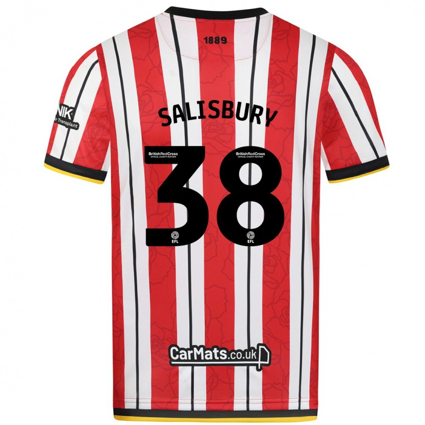 Danxen Kvinnor Chloe Salisbury #38 Röda Vita Ränder Hemmatröja Matchtröjor 2024/25 Tröjor T-Tröja