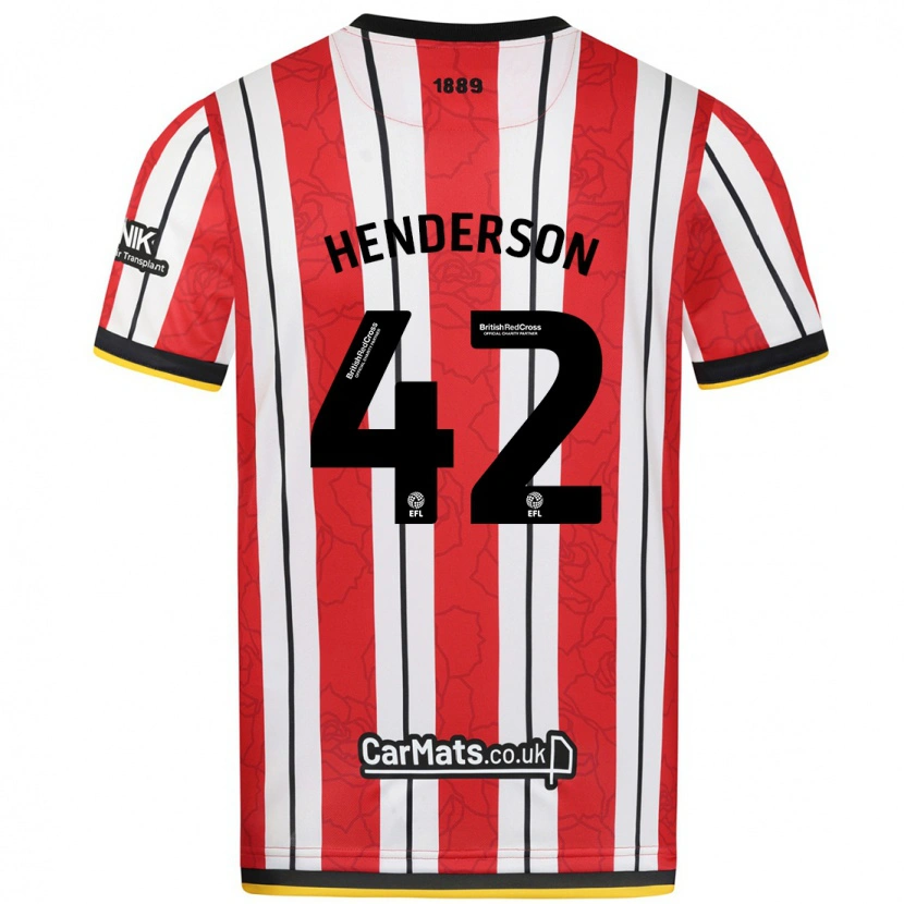 Danxen Kvinnor Peyton Henderson #42 Röda Vita Ränder Hemmatröja Matchtröjor 2024/25 Tröjor T-Tröja
