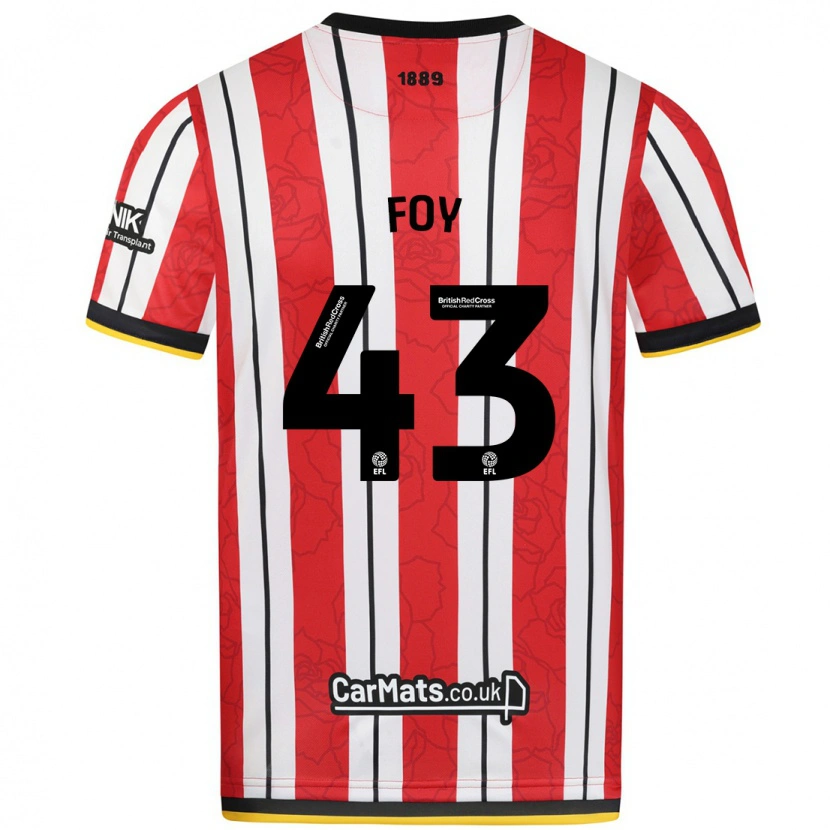 Danxen Kvinnor Gus Foy #43 Röda Vita Ränder Hemmatröja Matchtröjor 2024/25 Tröjor T-Tröja