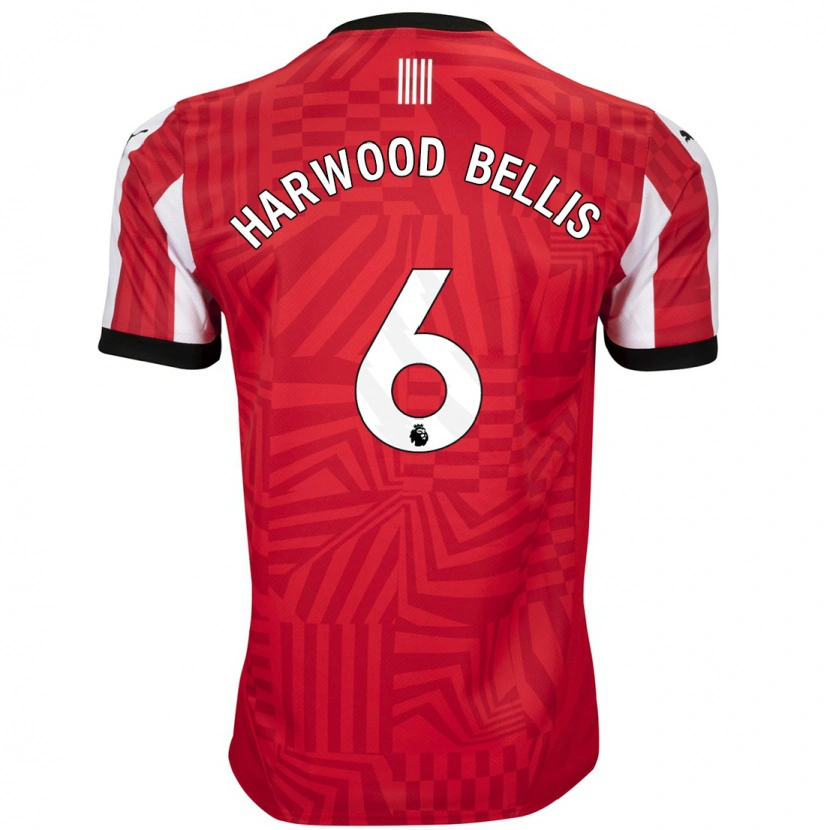 Danxen Kvinnor Taylor Harwood-Bellis #6 Röd Vit Hemmatröja Matchtröjor 2024/25 Tröjor T-Tröja