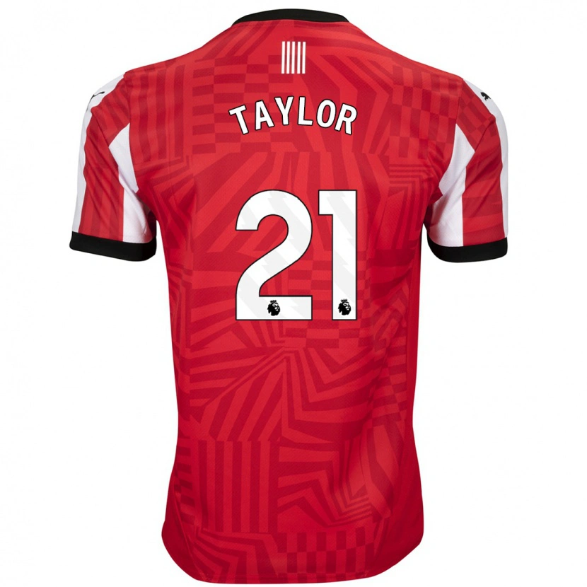 Danxen Kvinnor Charlie Taylor #21 Röd Vit Hemmatröja Matchtröjor 2024/25 Tröjor T-Tröja