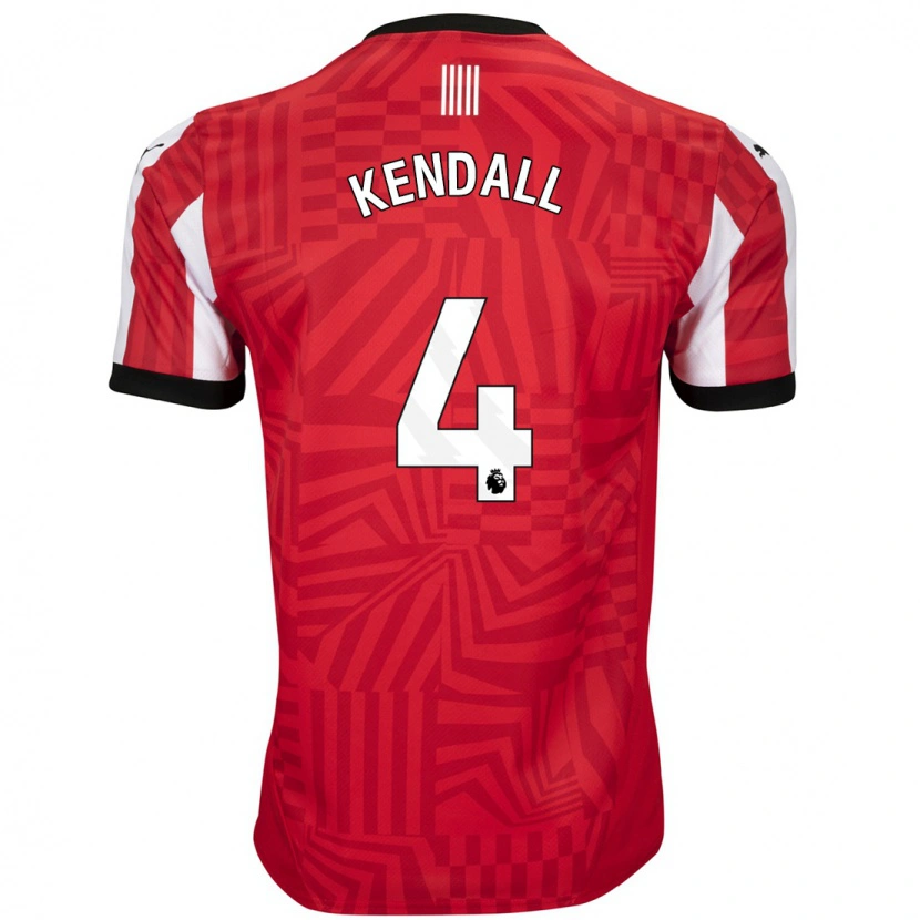 Danxen Kvinnor Lucia Kendall #4 Röd Vit Hemmatröja Matchtröjor 2024/25 Tröjor T-Tröja