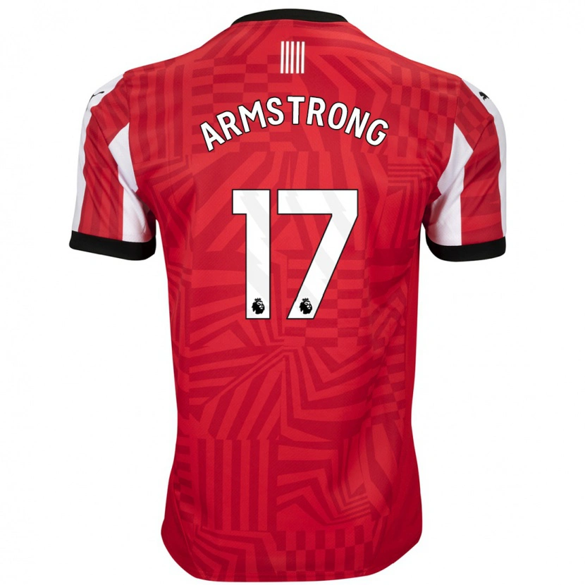 Danxen Kvinnor Stuart Armstrong #17 Röd Vit Hemmatröja Matchtröjor 2024/25 Tröjor T-Tröja