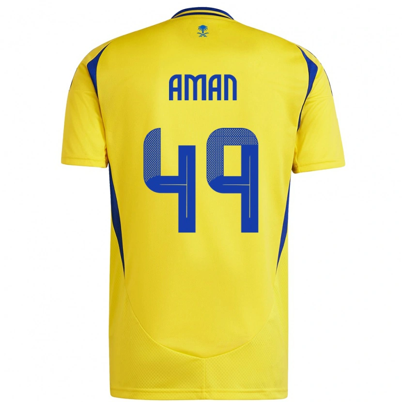 Danxen Kvinnor Awad Aman #49 Gul Blå Hemmatröja Matchtröjor 2024/25 Tröjor T-Tröja