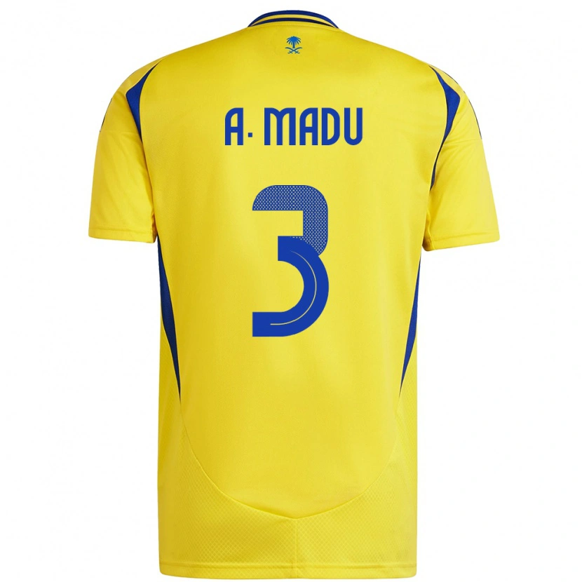 Danxen Kvinnor Abdullah Madu #3 Gul Blå Hemmatröja Matchtröjor 2024/25 Tröjor T-Tröja