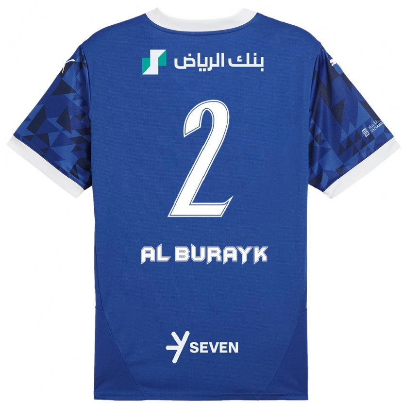 Danxen Kvinnor Mohammed Al-Burayk #2 Mörkblå Vit Hemmatröja Matchtröjor 2024/25 Tröjor T-Tröja