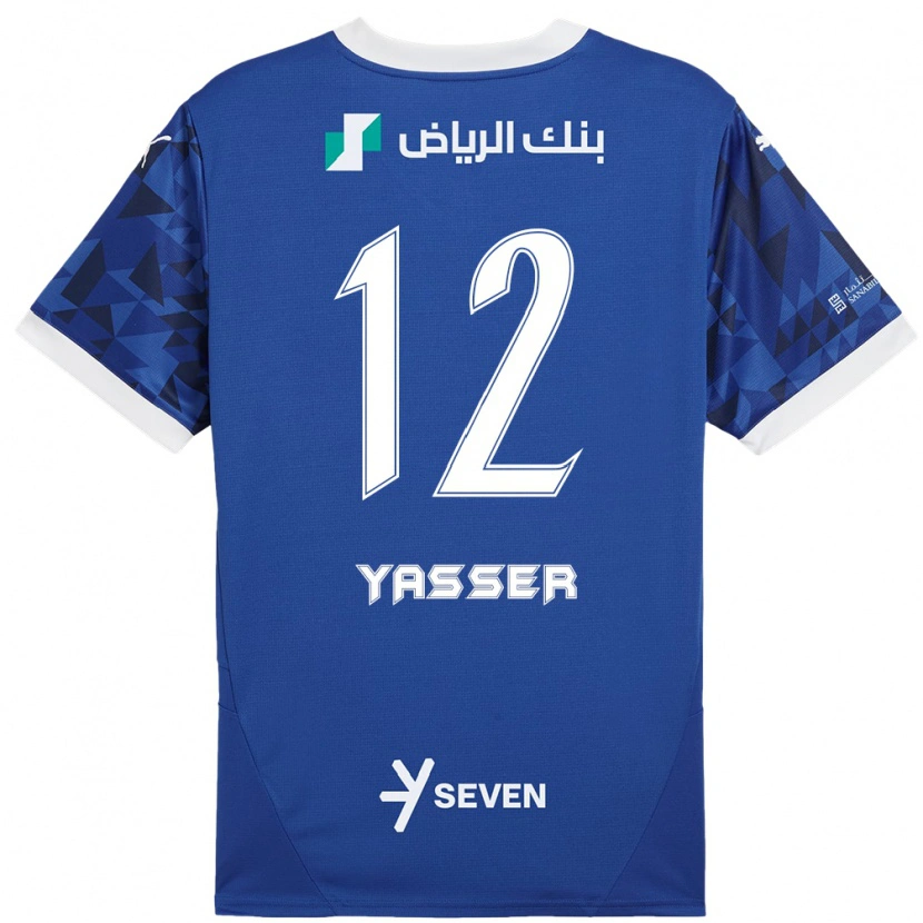 Danxen Kvinnor Yasser Al-Shahrani #12 Mörkblå Vit Hemmatröja Matchtröjor 2024/25 Tröjor T-Tröja