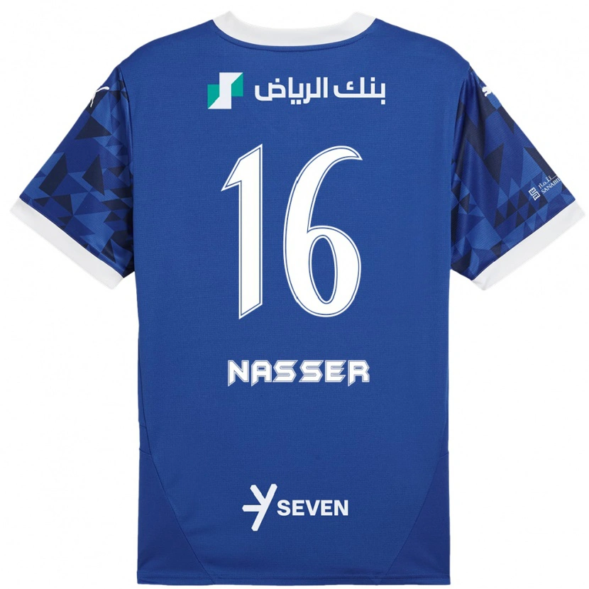 Danxen Kvinnor Nasser Al-Dawsari #16 Mörkblå Vit Hemmatröja Matchtröjor 2024/25 Tröjor T-Tröja
