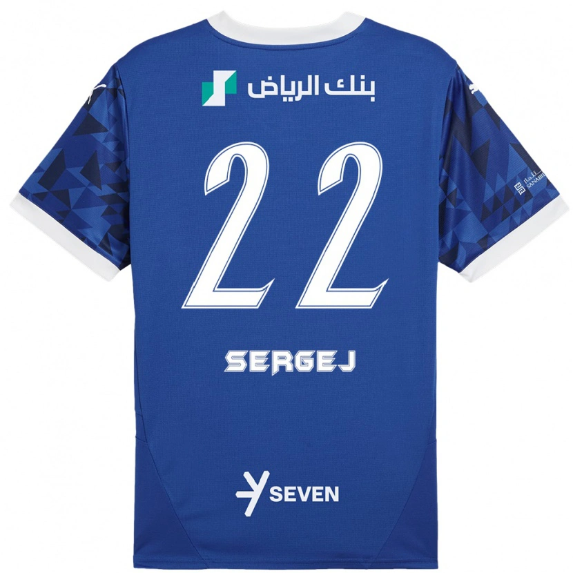 Danxen Kvinnor Sergej Milinković-Savić #22 Mörkblå Vit Hemmatröja Matchtröjor 2024/25 Tröjor T-Tröja