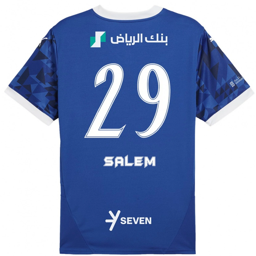 Danxen Kvinnor Salem Al-Dawsari #29 Mörkblå Vit Hemmatröja Matchtröjor 2024/25 Tröjor T-Tröja