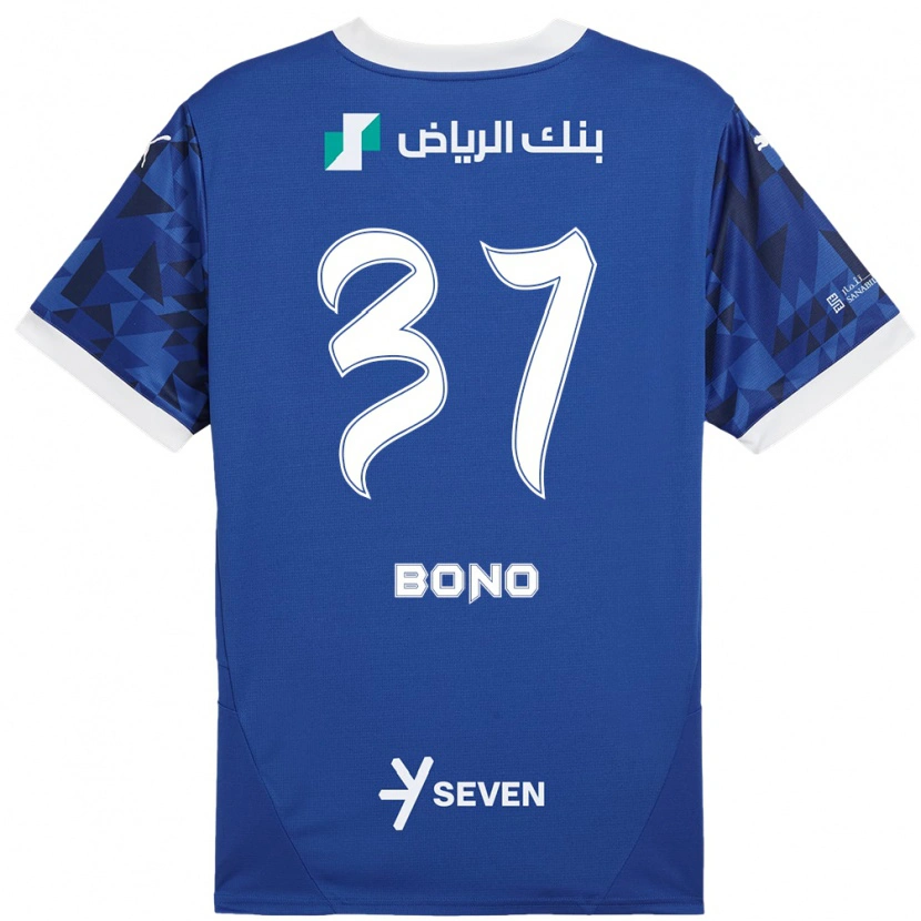 Danxen Kvinnor Bono #37 Mörkblå Vit Hemmatröja Matchtröjor 2024/25 Tröjor T-Tröja
