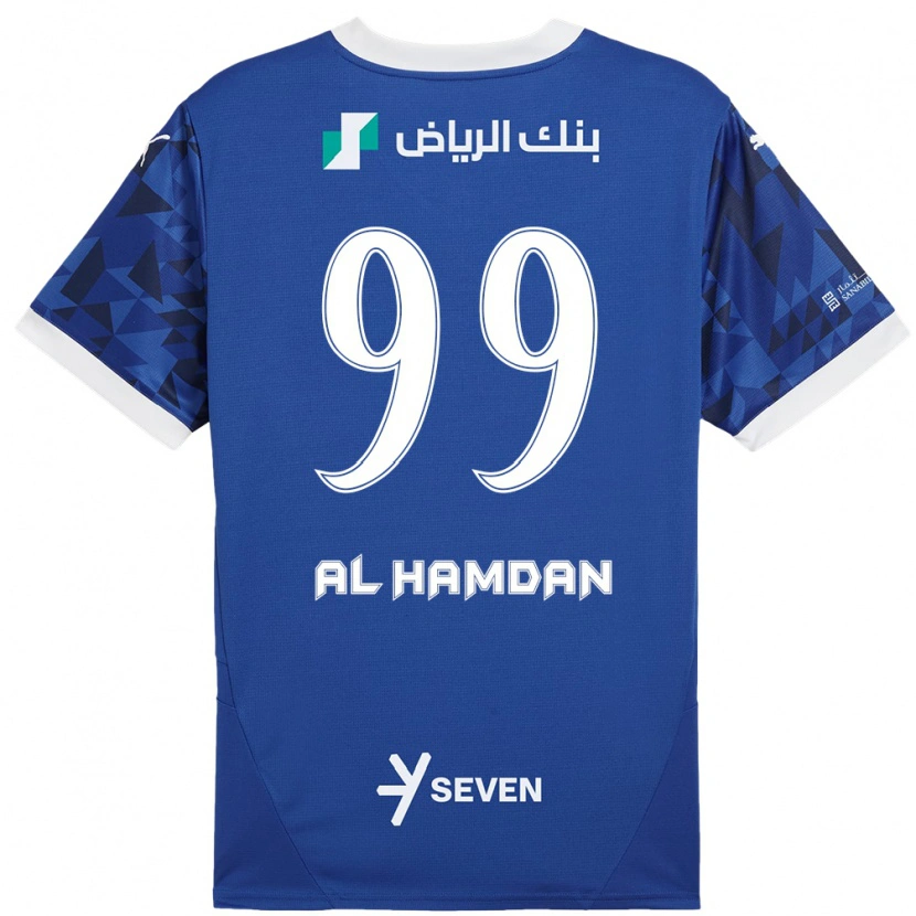 Danxen Kvinnor Abdullah Al-Hamdan #99 Mörkblå Vit Hemmatröja Matchtröjor 2024/25 Tröjor T-Tröja