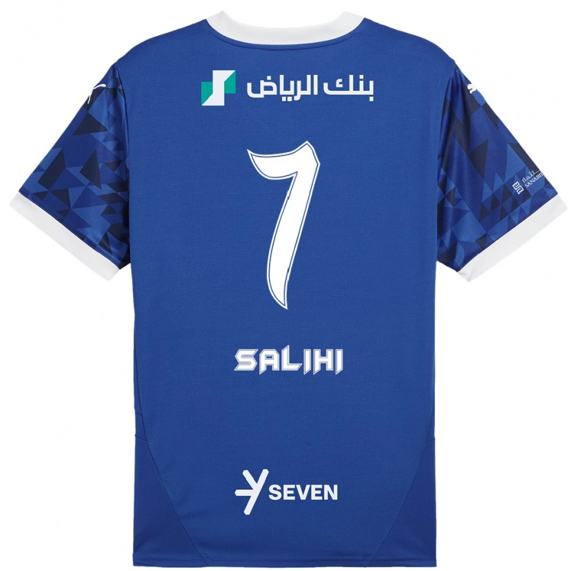 Danxen Kvinnor Shokhan Salihi #7 Mörkblå Vit Hemmatröja Matchtröjor 2024/25 Tröjor T-Tröja