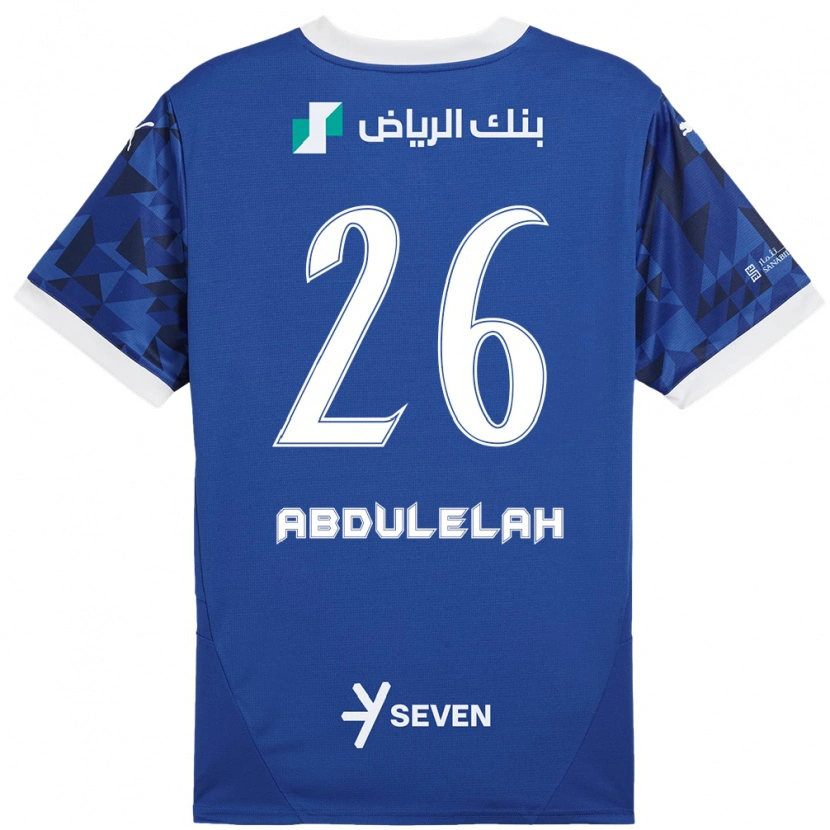 Danxen Kvinnor Abdulelah Al-Malki #26 Mörkblå Vit Hemmatröja Matchtröjor 2024/25 Tröjor T-Tröja