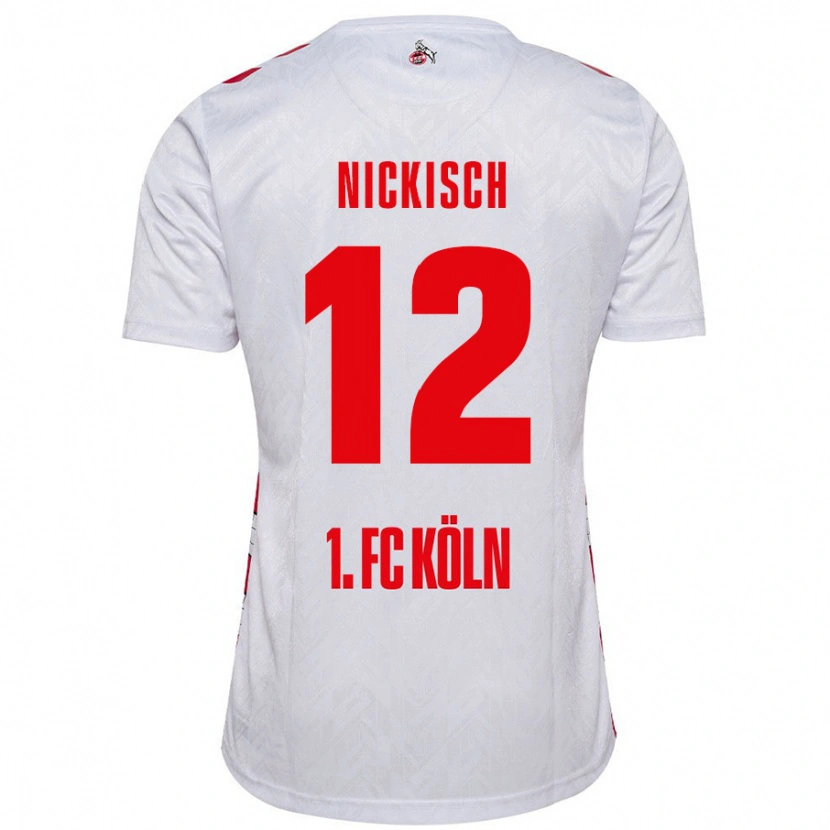 Danxen Kvinnor Jonas Nickisch #12 Vit Röd Hemmatröja Matchtröjor 2024/25 Tröjor T-Tröja
