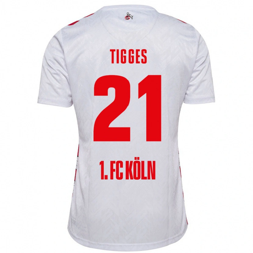 Danxen Kvinnor Steffen Tigges #21 Vit Röd Hemmatröja Matchtröjor 2024/25 Tröjor T-Tröja