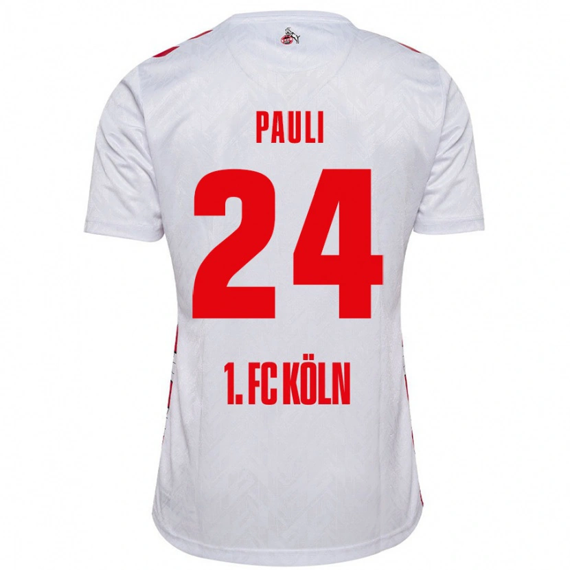 Danxen Kvinnor Julian Pauli #24 Vit Röd Hemmatröja Matchtröjor 2024/25 Tröjor T-Tröja