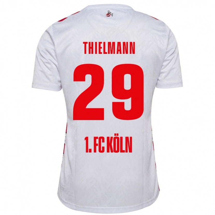 Danxen Kvinnor Jan Thielmann #29 Vit Röd Hemmatröja Matchtröjor 2024/25 Tröjor T-Tröja