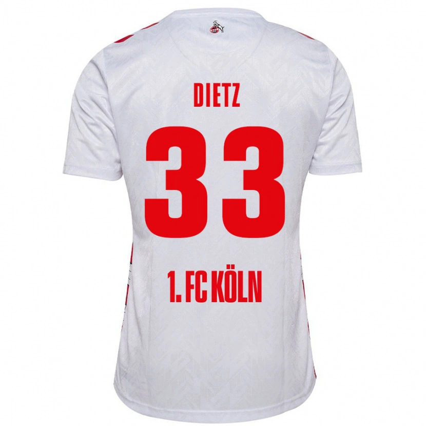 Danxen Kvinnor Florian Dietz #33 Vit Röd Hemmatröja Matchtröjor 2024/25 Tröjor T-Tröja