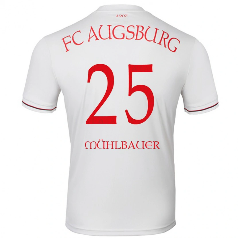 Danxen Kvinnor Simon Mühlbauer #25 Vit Hemmatröja Matchtröjor 2024/25 Tröjor T-Tröja