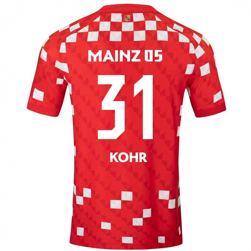 Danxen Kvinnor Dominik Kohr #31 Vit Röd Hemmatröja Matchtröjor 2024/25 Tröjor T-Tröja