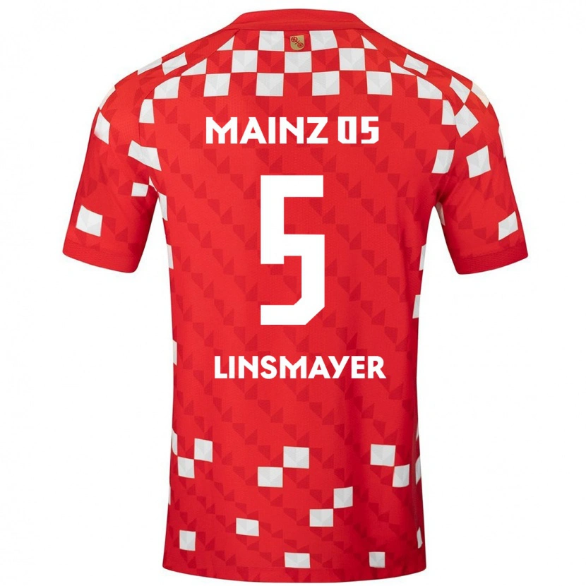 Danxen Kvinnor Denis Linsmayer #5 Vit Röd Hemmatröja Matchtröjor 2024/25 Tröjor T-Tröja