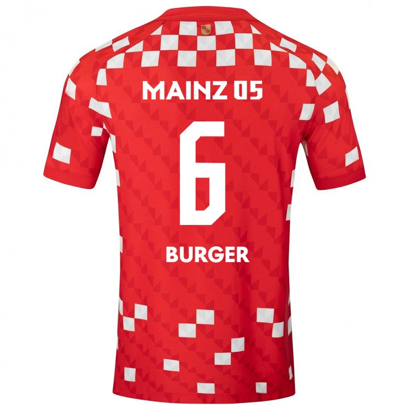 Danxen Kvinnor Korbinian Burger #6 Vit Röd Hemmatröja Matchtröjor 2024/25 Tröjor T-Tröja
