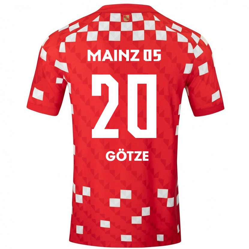 Danxen Kvinnor Justus Götze #20 Vit Röd Hemmatröja Matchtröjor 2024/25 Tröjor T-Tröja