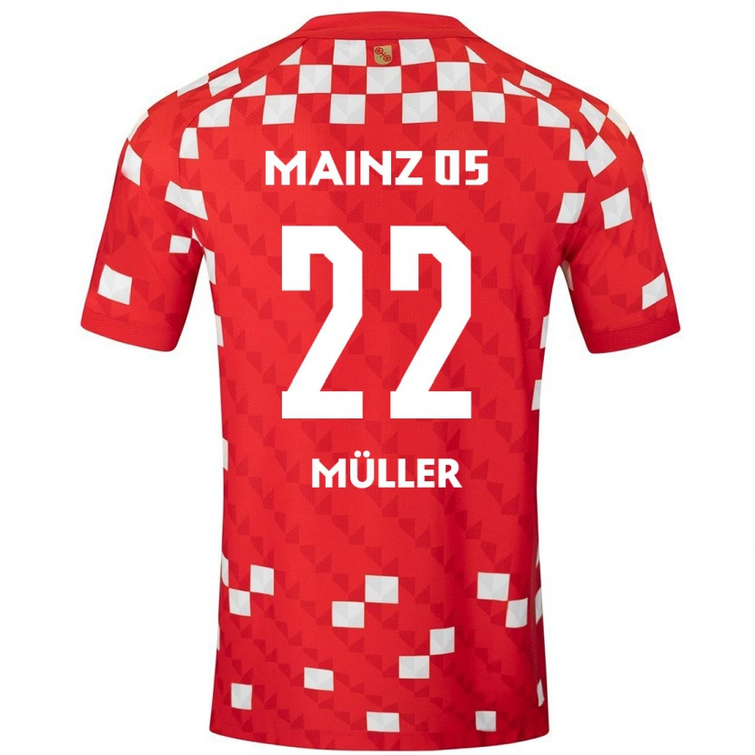 Danxen Kvinnor Tim Müller #22 Vit Röd Hemmatröja Matchtröjor 2024/25 Tröjor T-Tröja