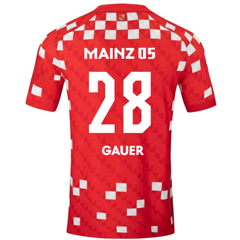 Danxen Kvinnor Luke Gauer #28 Vit Röd Hemmatröja Matchtröjor 2024/25 Tröjor T-Tröja