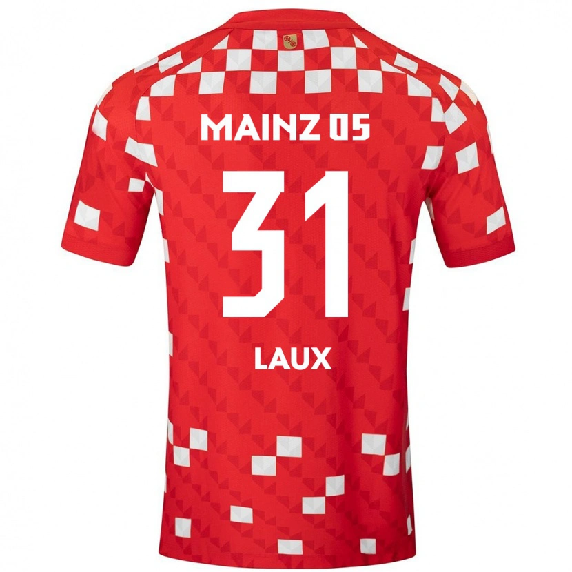 Danxen Kvinnor Lucas Laux #31 Vit Röd Hemmatröja Matchtröjor 2024/25 Tröjor T-Tröja