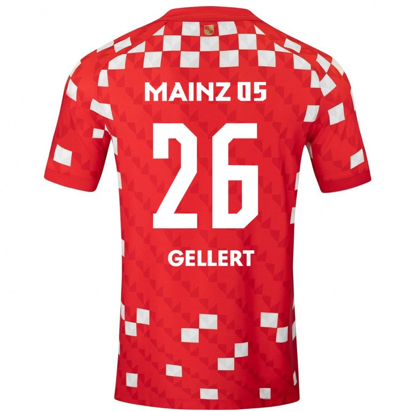 Danxen Kvinnor Mona Gellert #26 Vit Röd Hemmatröja Matchtröjor 2024/25 Tröjor T-Tröja
