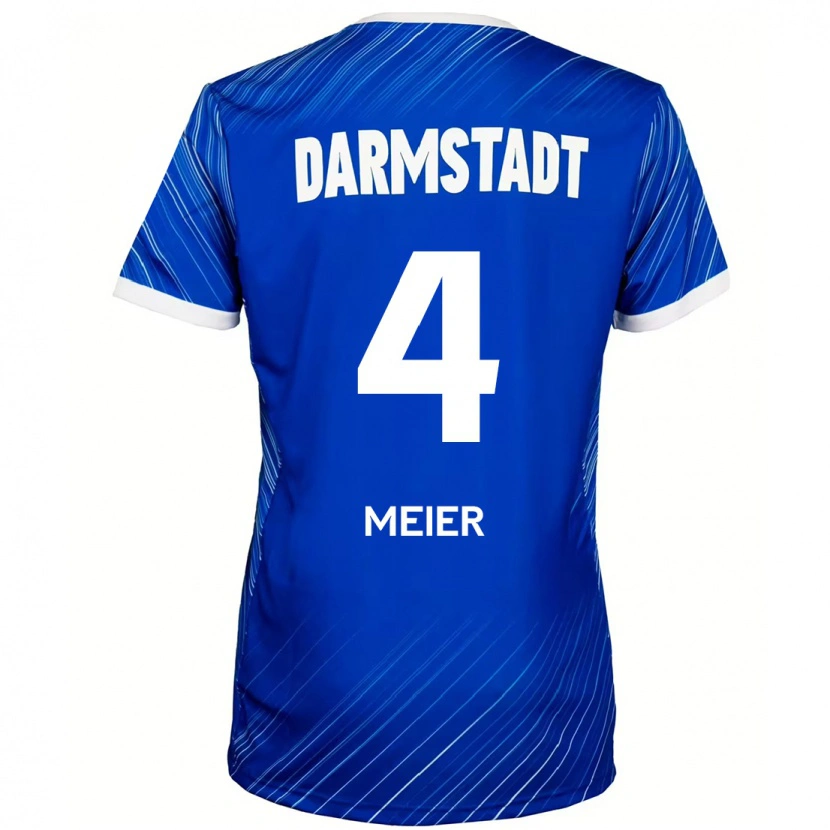 Danxen Kvinnor Mark Meier #4 Blå Vit Hemmatröja Matchtröjor 2024/25 Tröjor T-Tröja