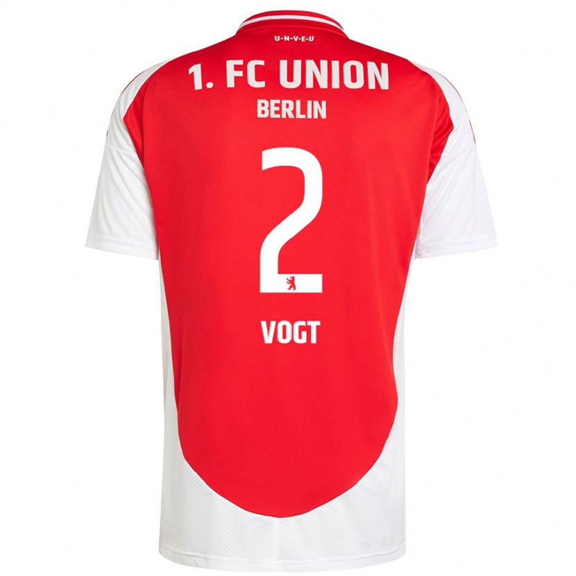 Danxen Kvinnor Kevin Vogt #2 Röd Vit Hemmatröja Matchtröjor 2024/25 Tröjor T-Tröja