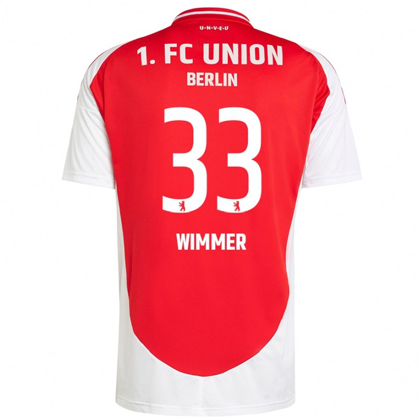 Danxen Kvinnor Pauline Wimmer #33 Röd Vit Hemmatröja Matchtröjor 2024/25 Tröjor T-Tröja