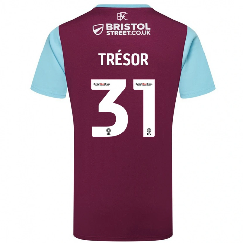 Danxen Kvinnor Mike Trésor #31 Vinröd Himmelsblå Hemmatröja Matchtröjor 2024/25 Tröjor T-Tröja