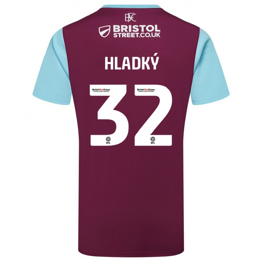 Danxen Kvinnor Vaclav Hladky #32 Vinröd Himmelsblå Hemmatröja Matchtröjor 2024/25 Tröjor T-Tröja
