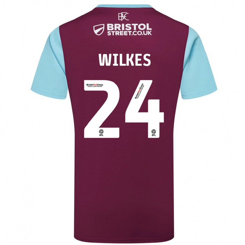 Danxen Kvinnor Tilly Wilkes #24 Vinröd Himmelsblå Hemmatröja Matchtröjor 2024/25 Tröjor T-Tröja