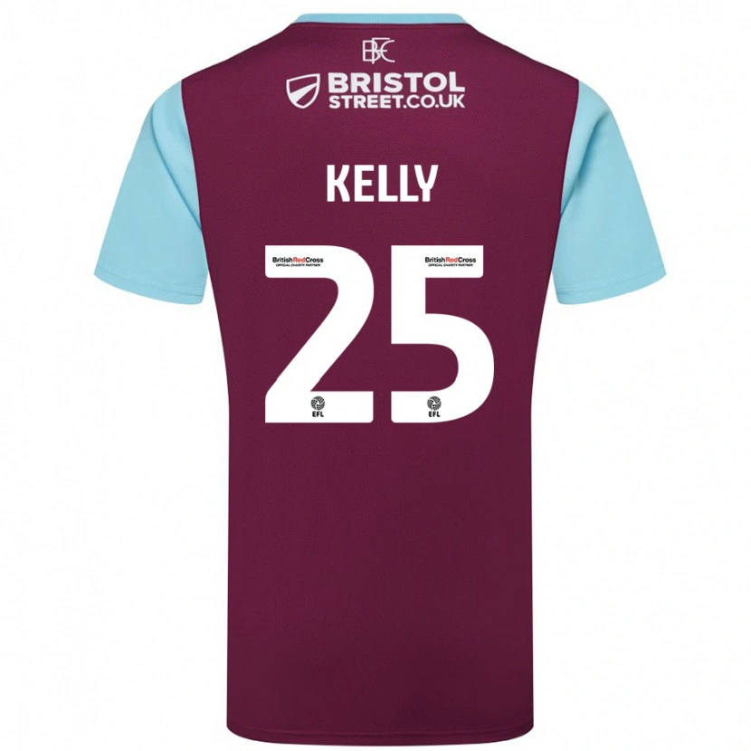 Danxen Kvinnor Aimee Kelly #25 Vinröd Himmelsblå Hemmatröja Matchtröjor 2024/25 Tröjor T-Tröja