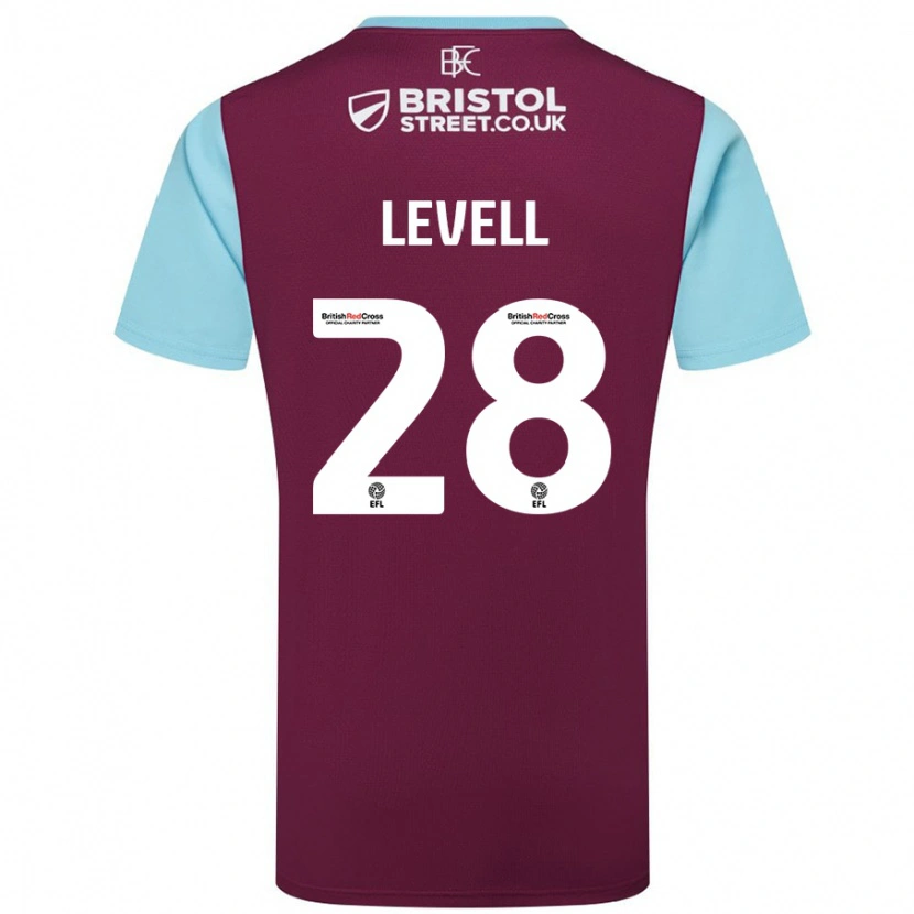 Danxen Kvinnor Kirstie Levell #28 Vinröd Himmelsblå Hemmatröja Matchtröjor 2024/25 Tröjor T-Tröja