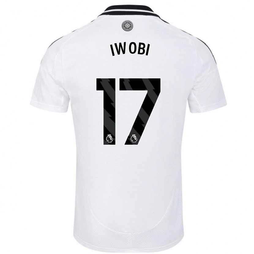 Danxen Kvinnor Alex Iwobi #17 Vit Hemmatröja Matchtröjor 2024/25 Tröjor T-Tröja