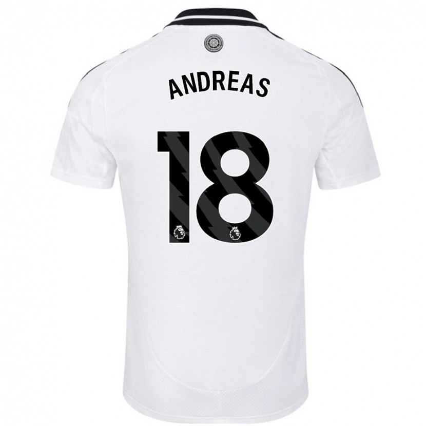 Danxen Kvinnor Andreas Pereira #18 Vit Hemmatröja Matchtröjor 2024/25 Tröjor T-Tröja