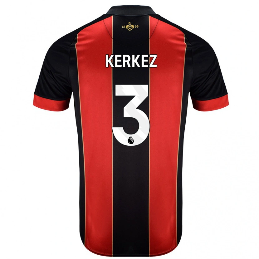 Danxen Kvinnor Milos Kerkez #3 Röd Svart Hemmatröja Matchtröjor 2024/25 Tröjor T-Tröja