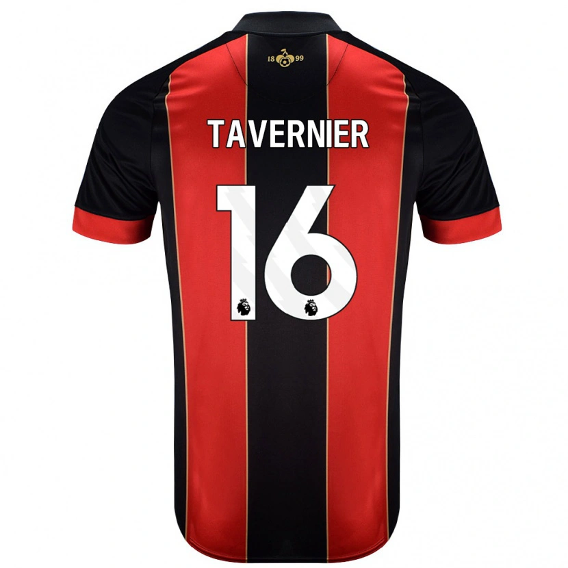 Danxen Kvinnor Marcus Tavernier #16 Röd Svart Hemmatröja Matchtröjor 2024/25 Tröjor T-Tröja
