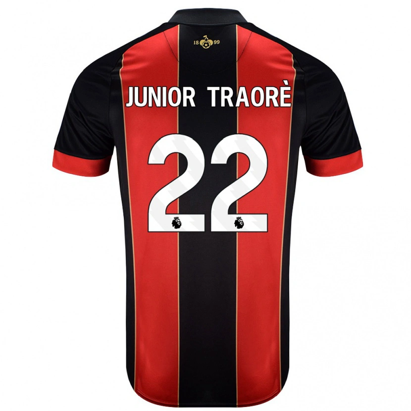 Danxen Kvinnor Hamed Junior Traorè #22 Röd Svart Hemmatröja Matchtröjor 2024/25 Tröjor T-Tröja