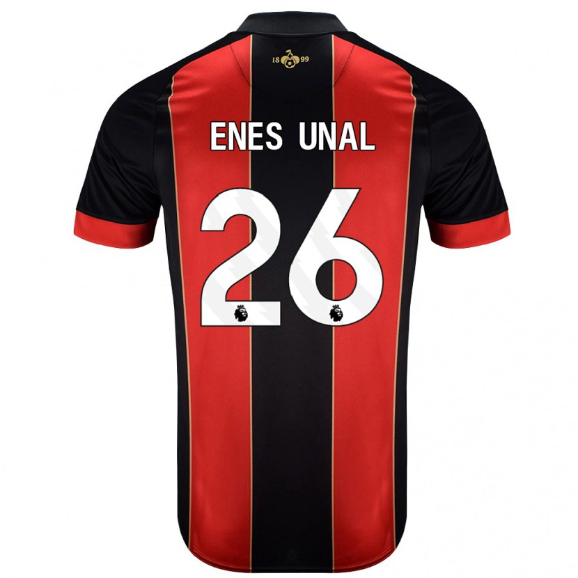 Danxen Kvinnor Enes Ünal #26 Röd Svart Hemmatröja Matchtröjor 2024/25 Tröjor T-Tröja