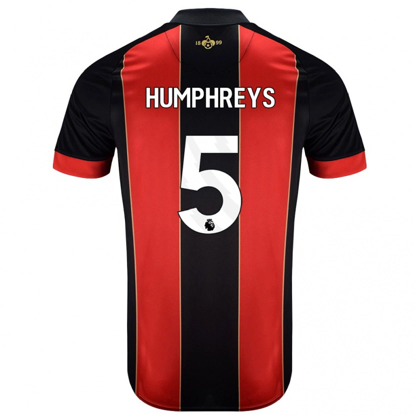 Danxen Kvinnor Holly Humphreys #5 Röd Svart Hemmatröja Matchtröjor 2024/25 Tröjor T-Tröja
