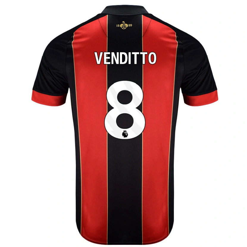 Danxen Kvinnor Olivia Venditto #8 Röd Svart Hemmatröja Matchtröjor 2024/25 Tröjor T-Tröja